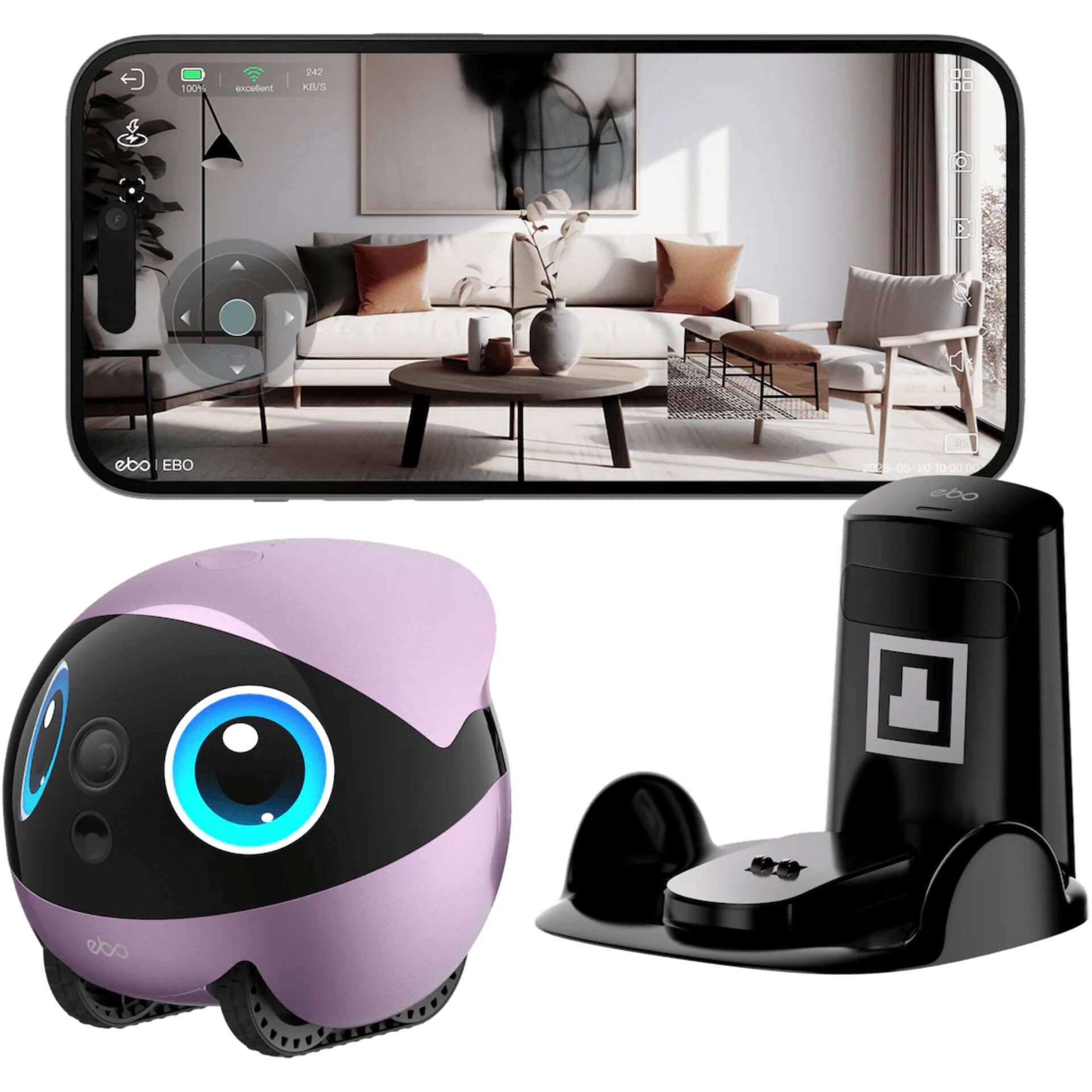 Wohnzimmer-Set, Smartphone-Halterung, Rätsel-Roboter, Helmfigur, Ladegerät-Station