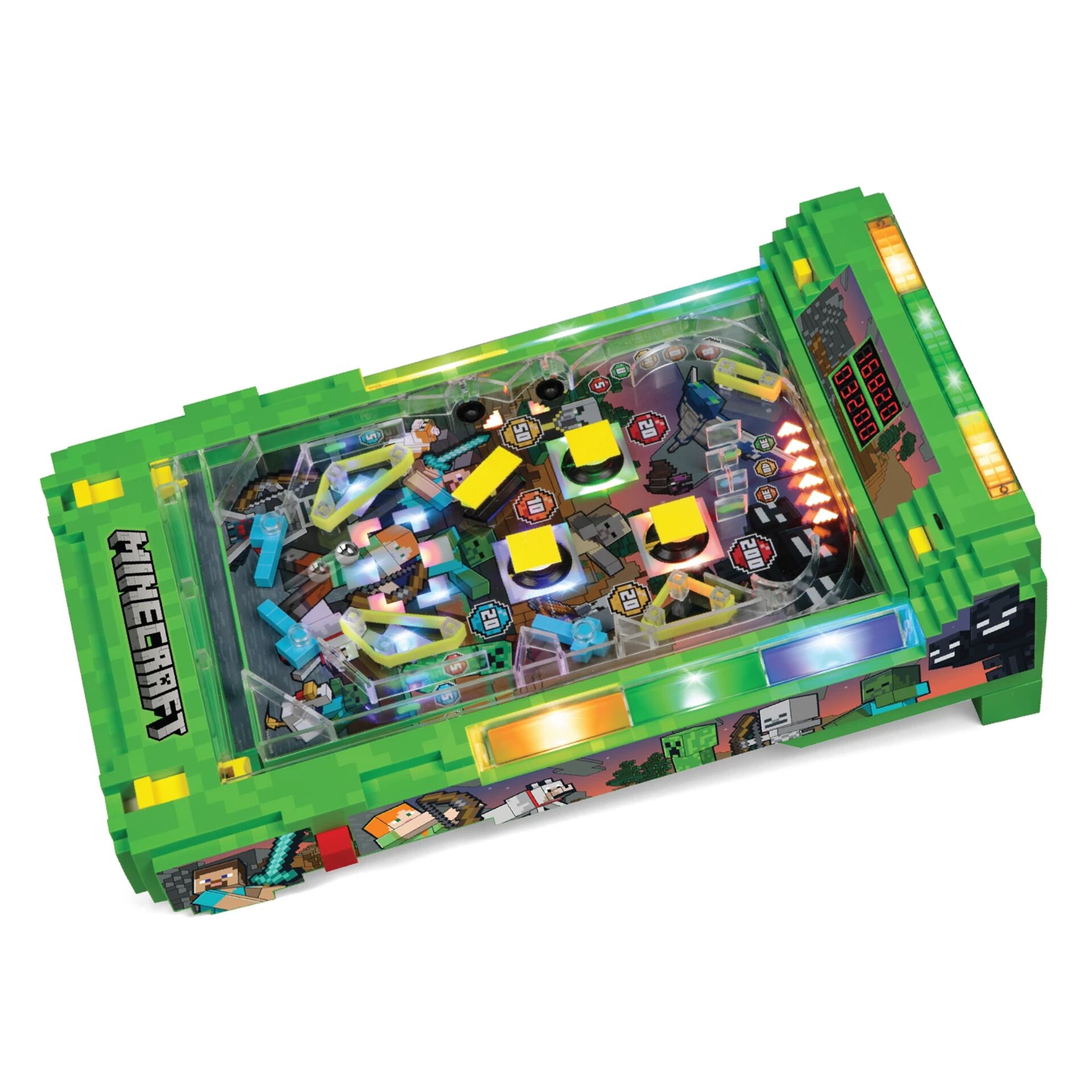 Lego, Arcade Spiel, Kugelbahn, Grüne Konsole, Pixel-Design