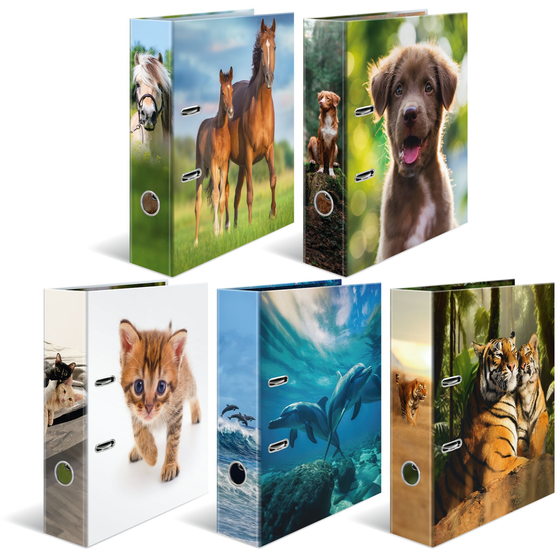 Hefter, Tiermotiv, Tierdruck, Kunstleder, Bindemappe