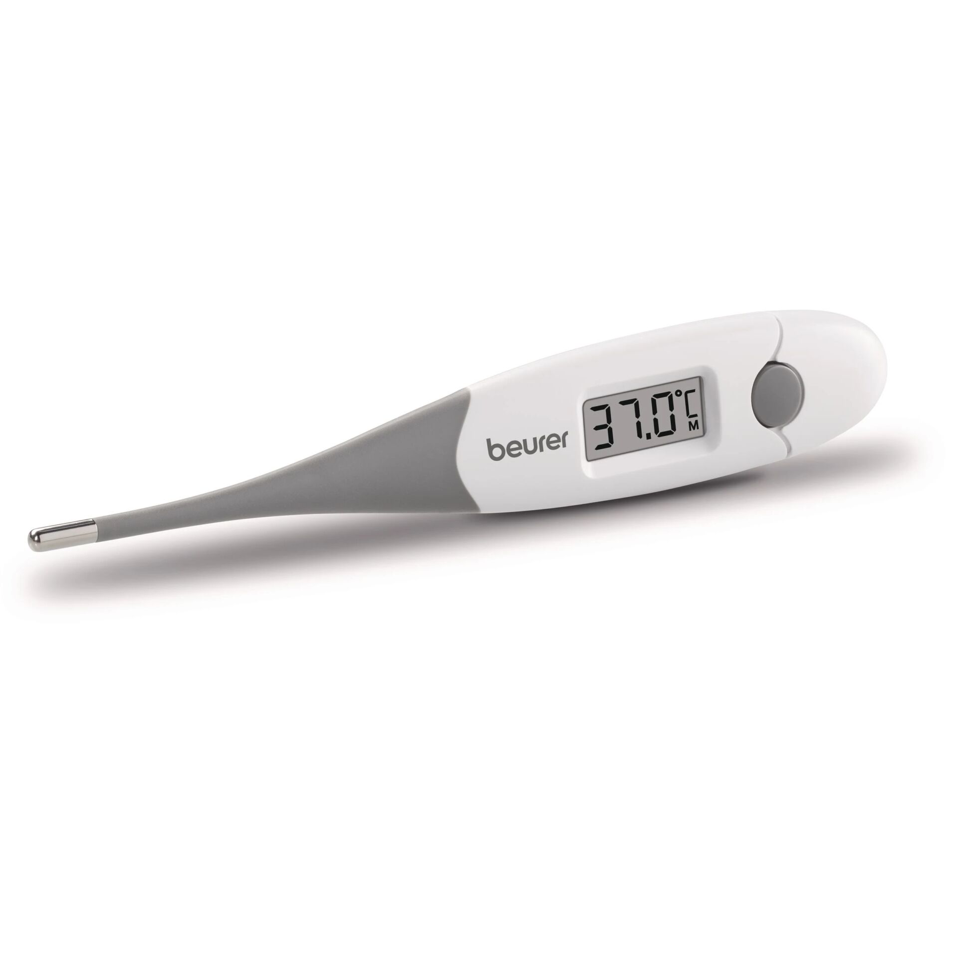 Thermometer, Digital, Mercury-free, Baby, Medical, Digitalthermometer, Fieberthermometer, LCD-Display, weiß-grau, Metallspitze