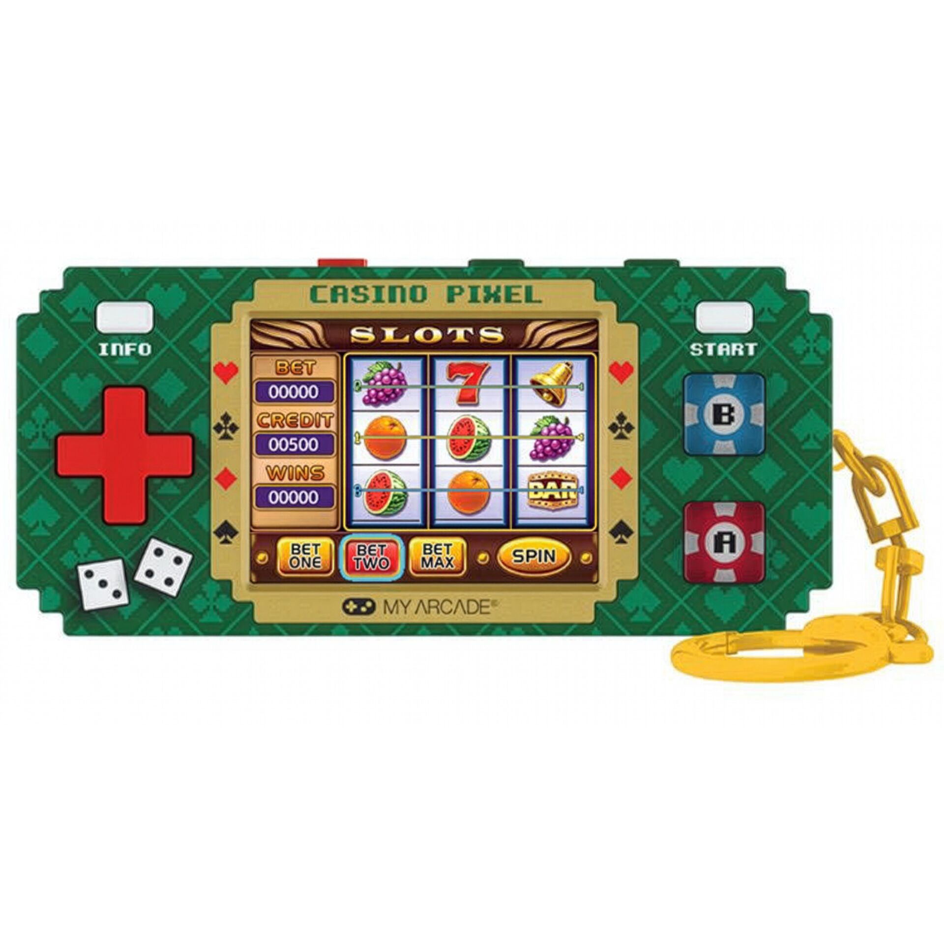 Slot machine, Casino, Pins, Schlüsselanhänger, Arcade-Motiv