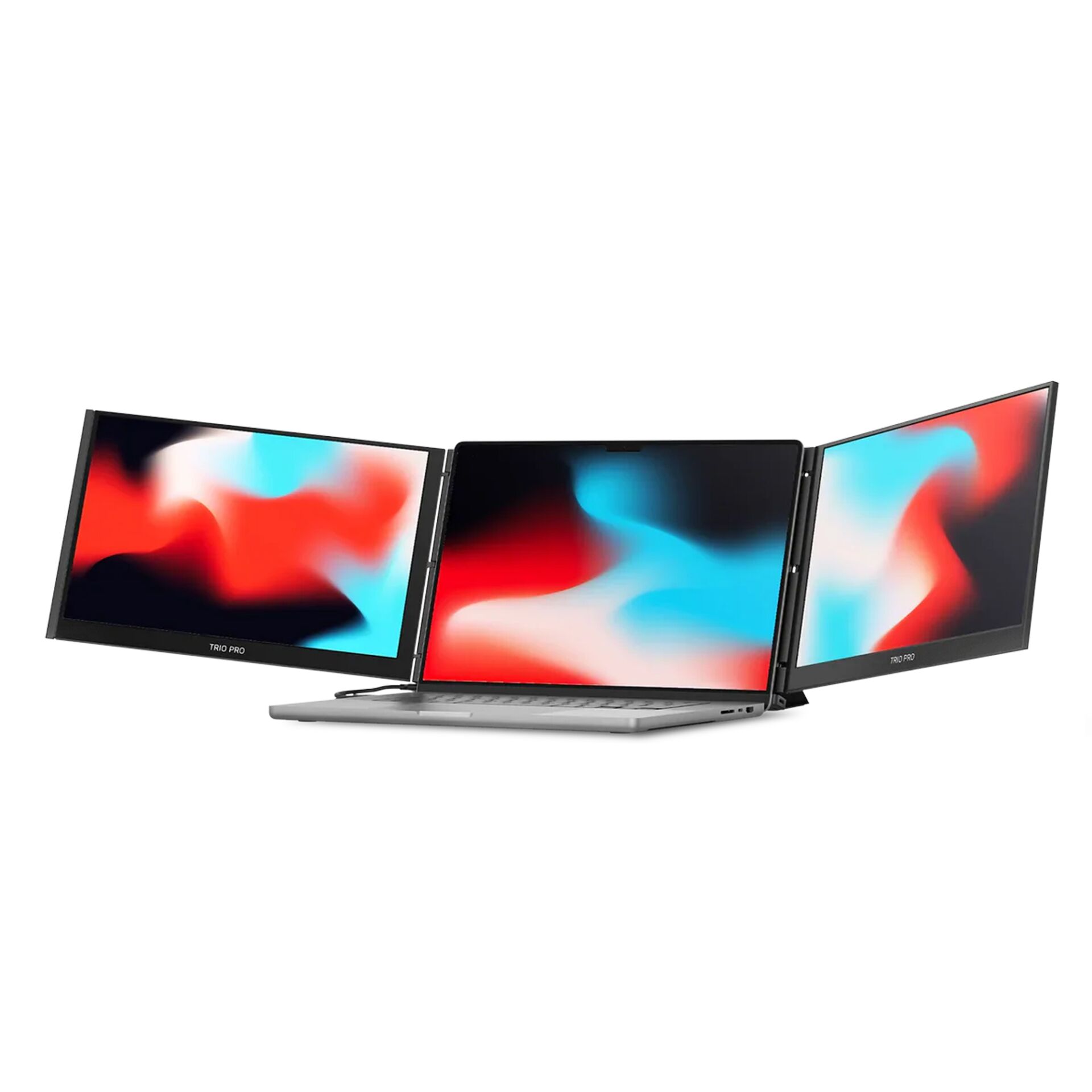 3x Monitor, Multi-monitor, Laptop with monitor, Foldable monitor setup, Ultrawide display